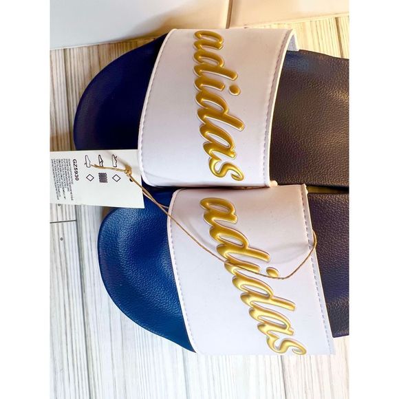 ADIDAS Adilette Retro Script Womens Shower Cloudfoam Slide Comfort Sport Sandals - Picture 7 of 7